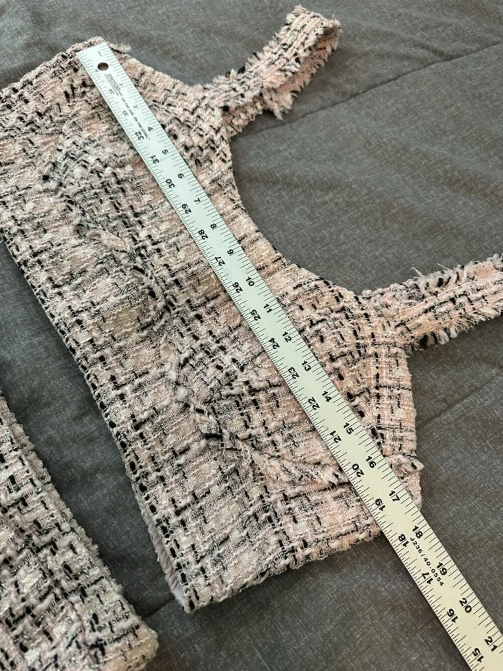 Wild Fable Tweed 2 Piece Matching Set M Pink Boucle Crop Top Shorts Coquette 90s